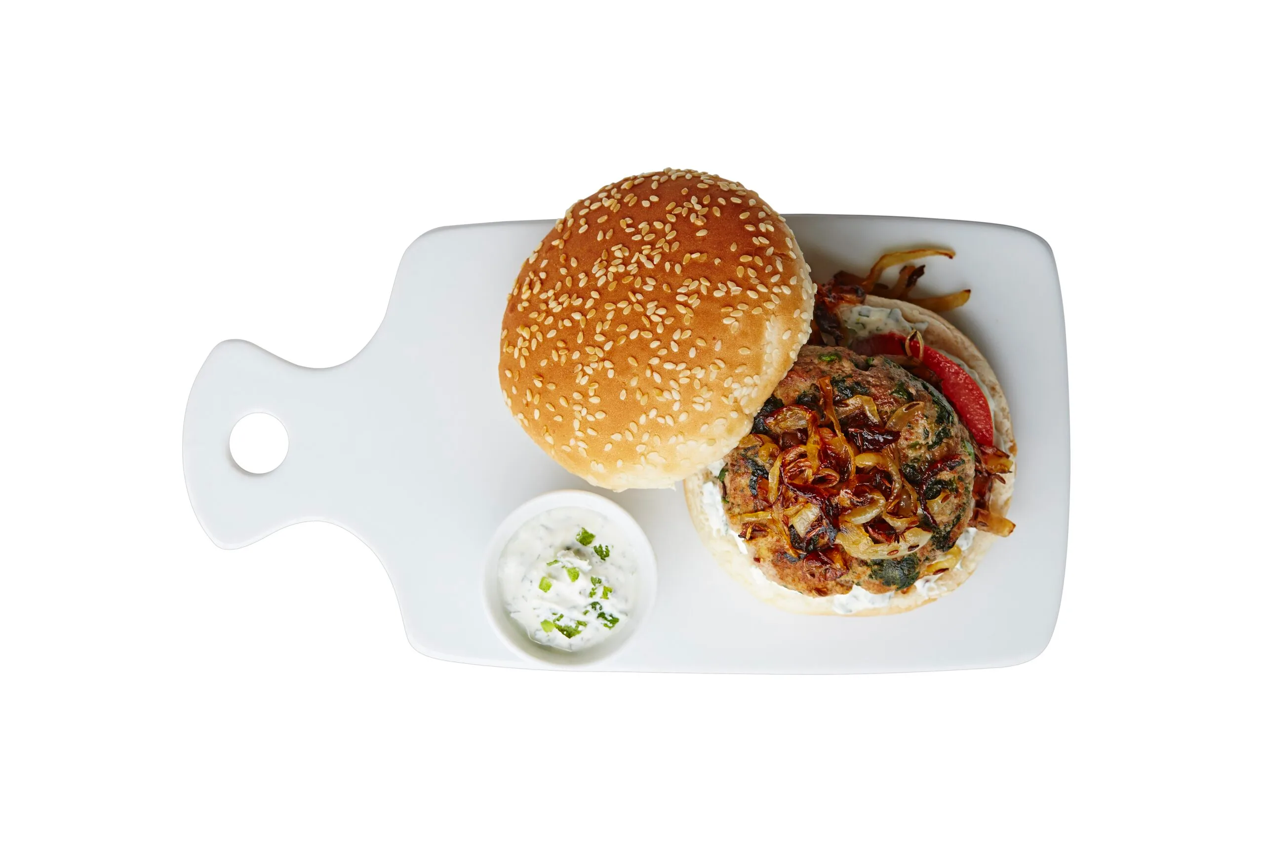 Lamb, spinach & ricotta burgers