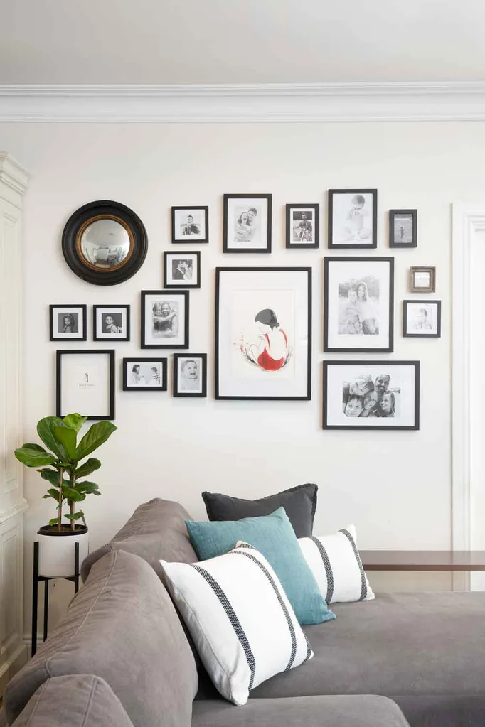Gallery wall in living room