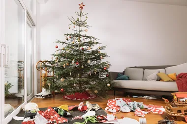 christmas mess around tree