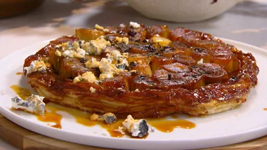 Leek, thyme and goats cheese tarte tartin