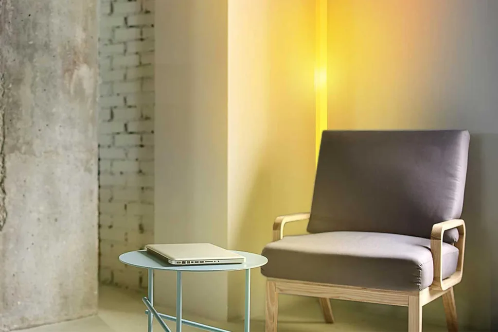 LifX lighting behind chair