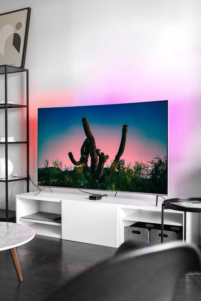 LIFX lighting behind TV