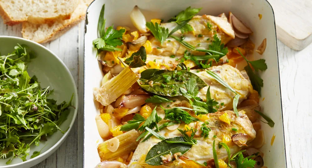 Leatherjacket in eschalot sauce - Better Homes & Gardens Australia