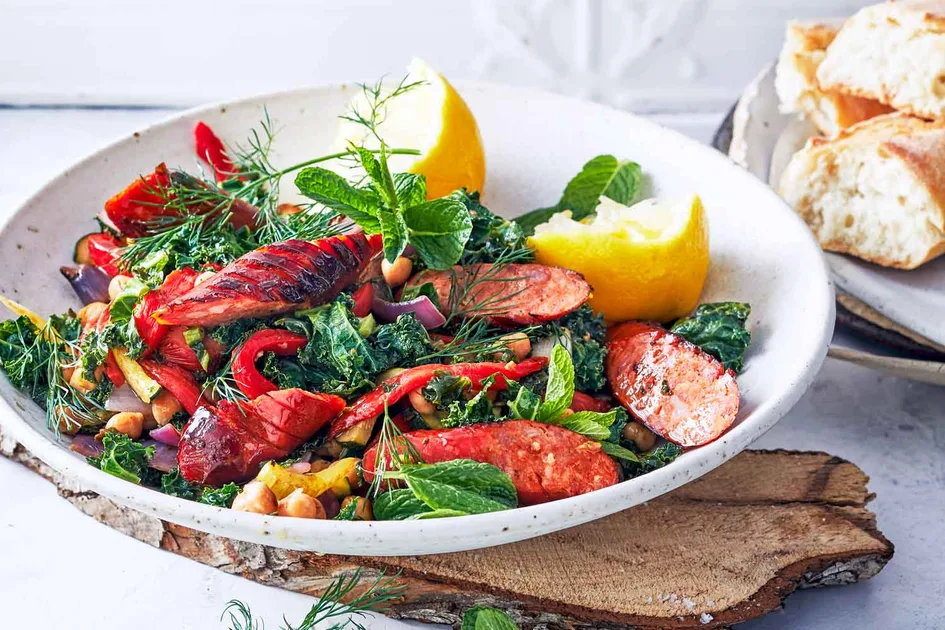 Warm salad of chorizo and summer greens Recipe - Better Homes & Gardens Australia