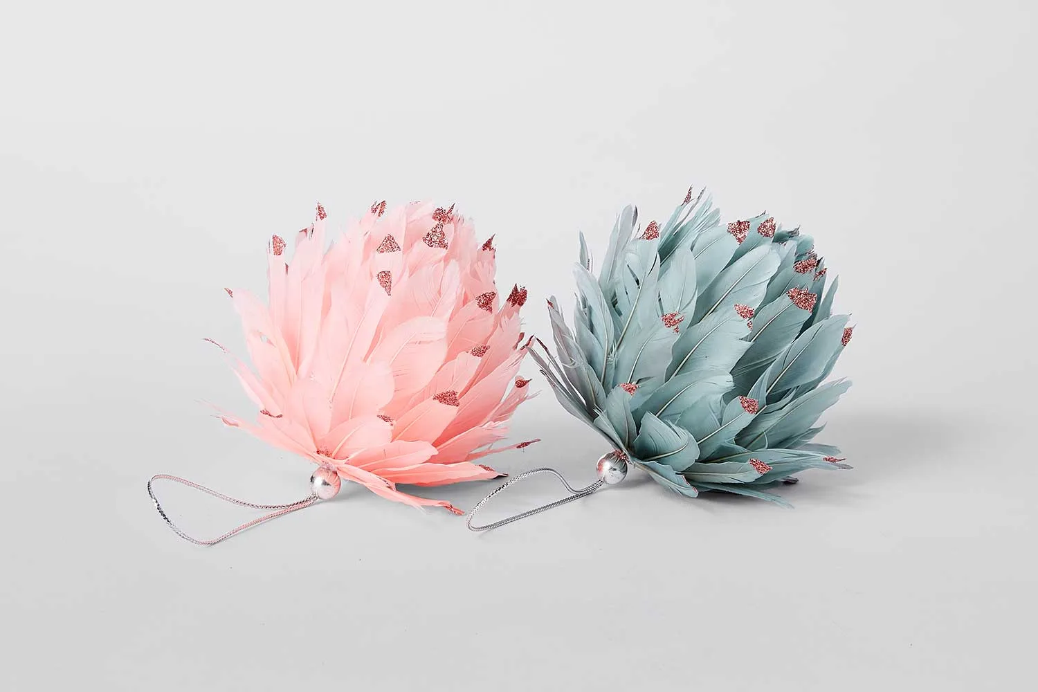 Feather ball ornaments from Target