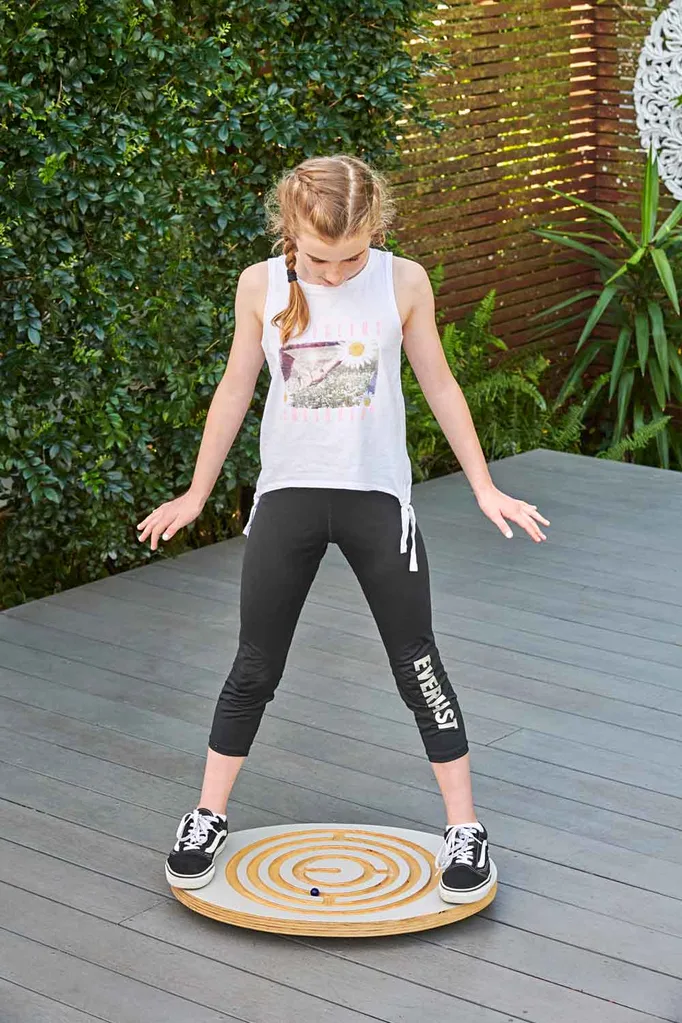 Balance board with maze