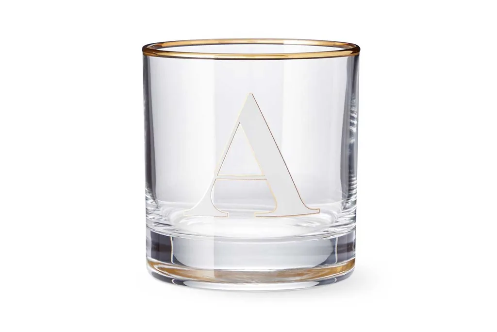 Monogram double old-fashioned glass