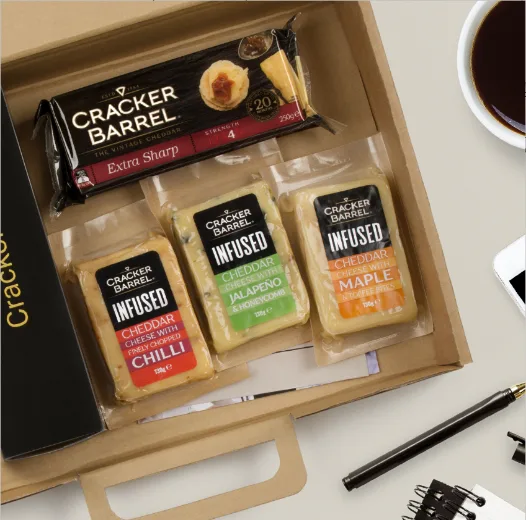 cheese and crackers in box