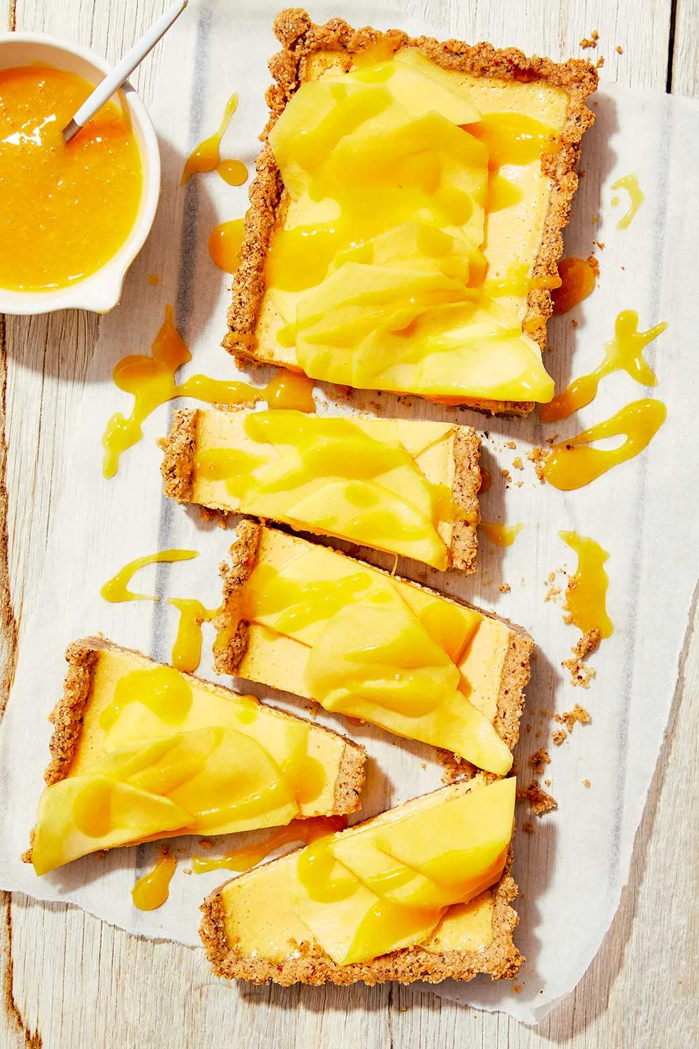 Easy mango and shortbread slice