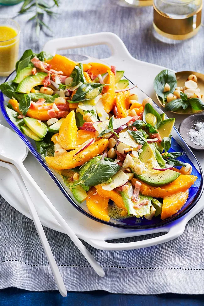 1.&nbsp;Mango, avocado and macadamia salad