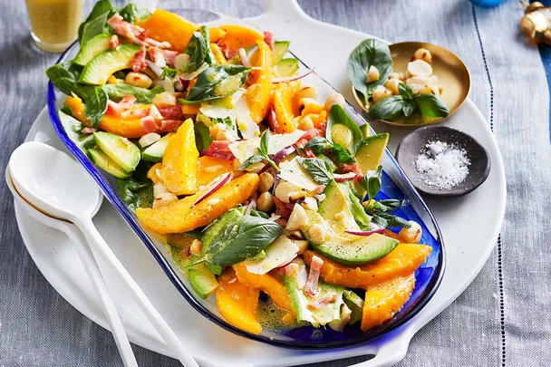 mango, avocado, macadamia salad