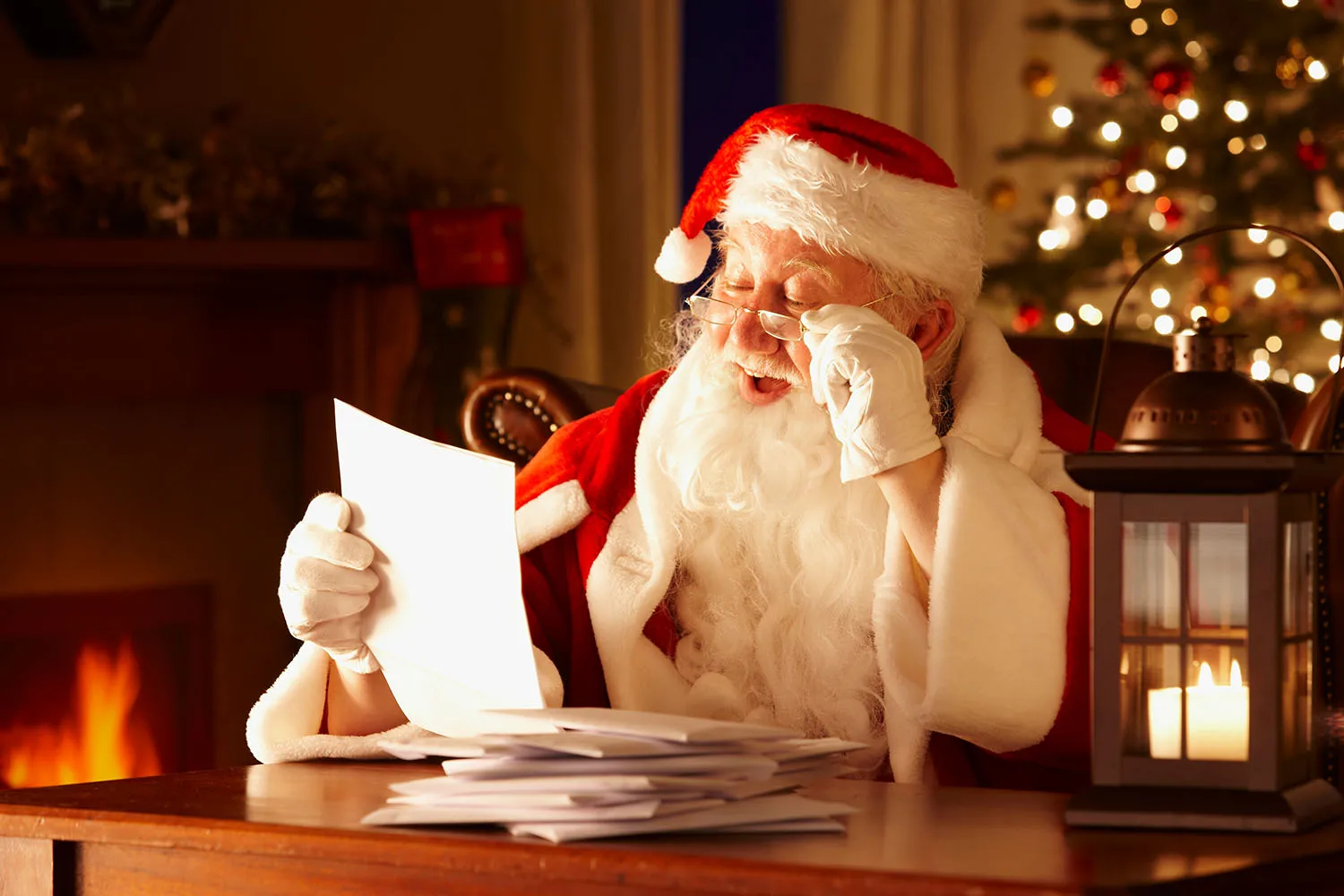 santa reading a letter