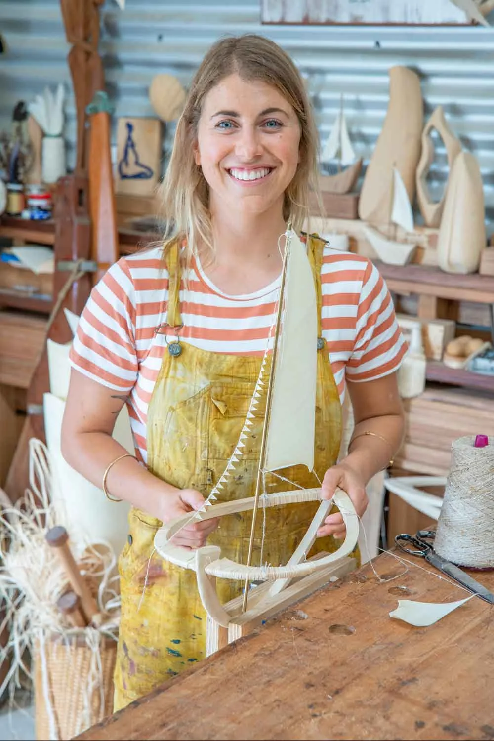 Elise Cameron Smith with one of her mini boats