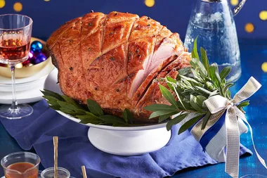 Festive glazed ham