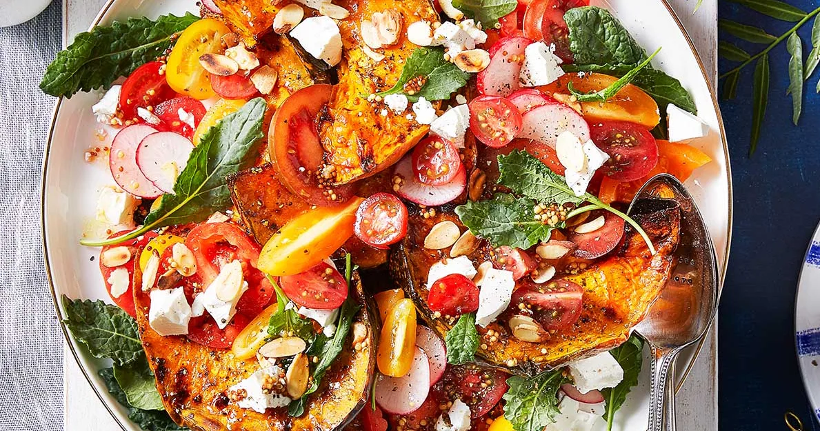 Roast Pumpkin, Tomato, and Feta Salad Recipe - Better Homes & Gardens Australia