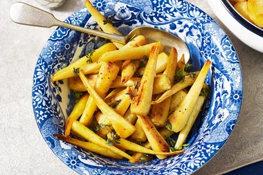 Thyme and prosecco parsnips
