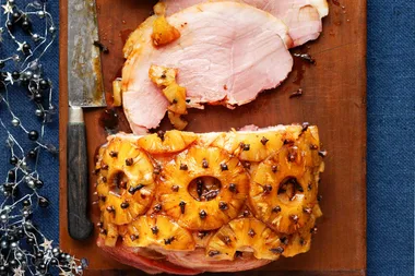 Pineapple chipotle-glazed ham