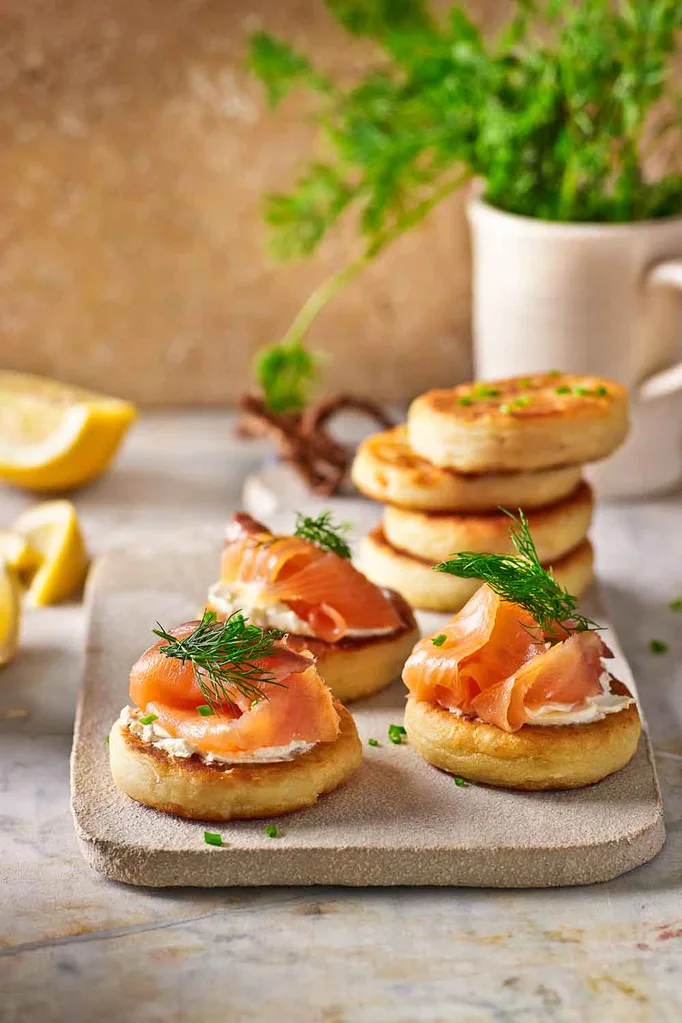 Potato scones with smoked salmon