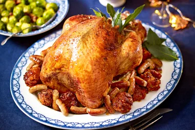 Turkey with pancetta and chorizo stuffing