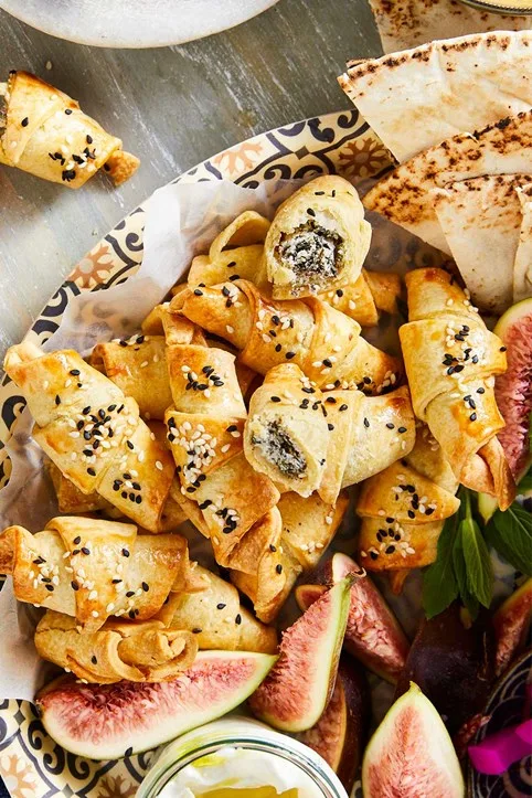 Spinach feta and lemon pasties