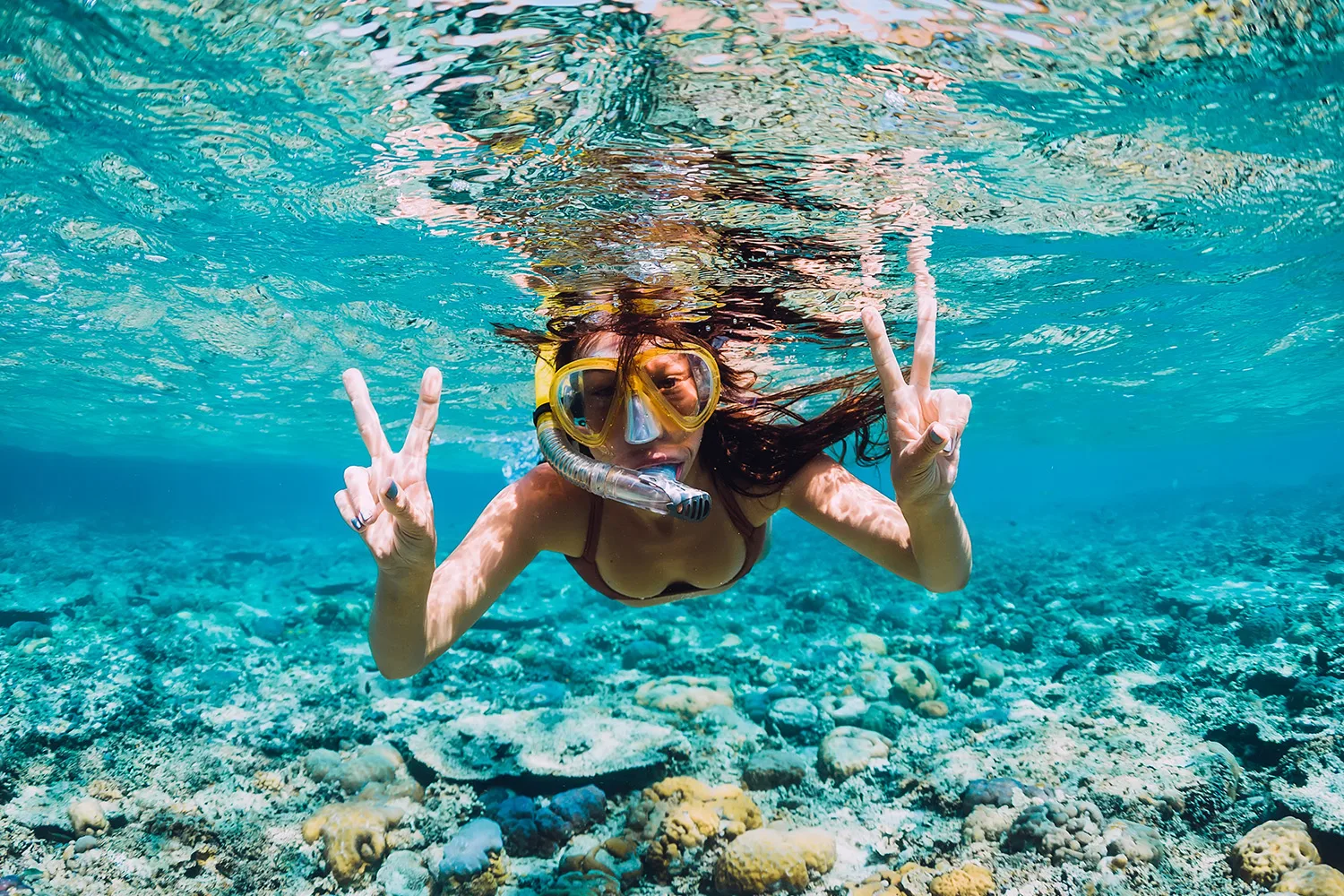 woman snorkeling