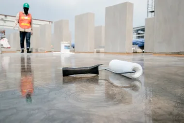 Epoxy flooring with a paint roller