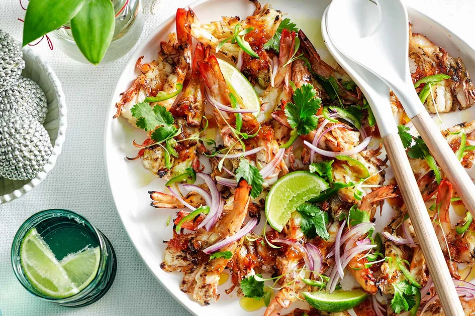 Grilled Prawns with Sweet Chilli Coriander Jam - Better Homes & Gardens Australia