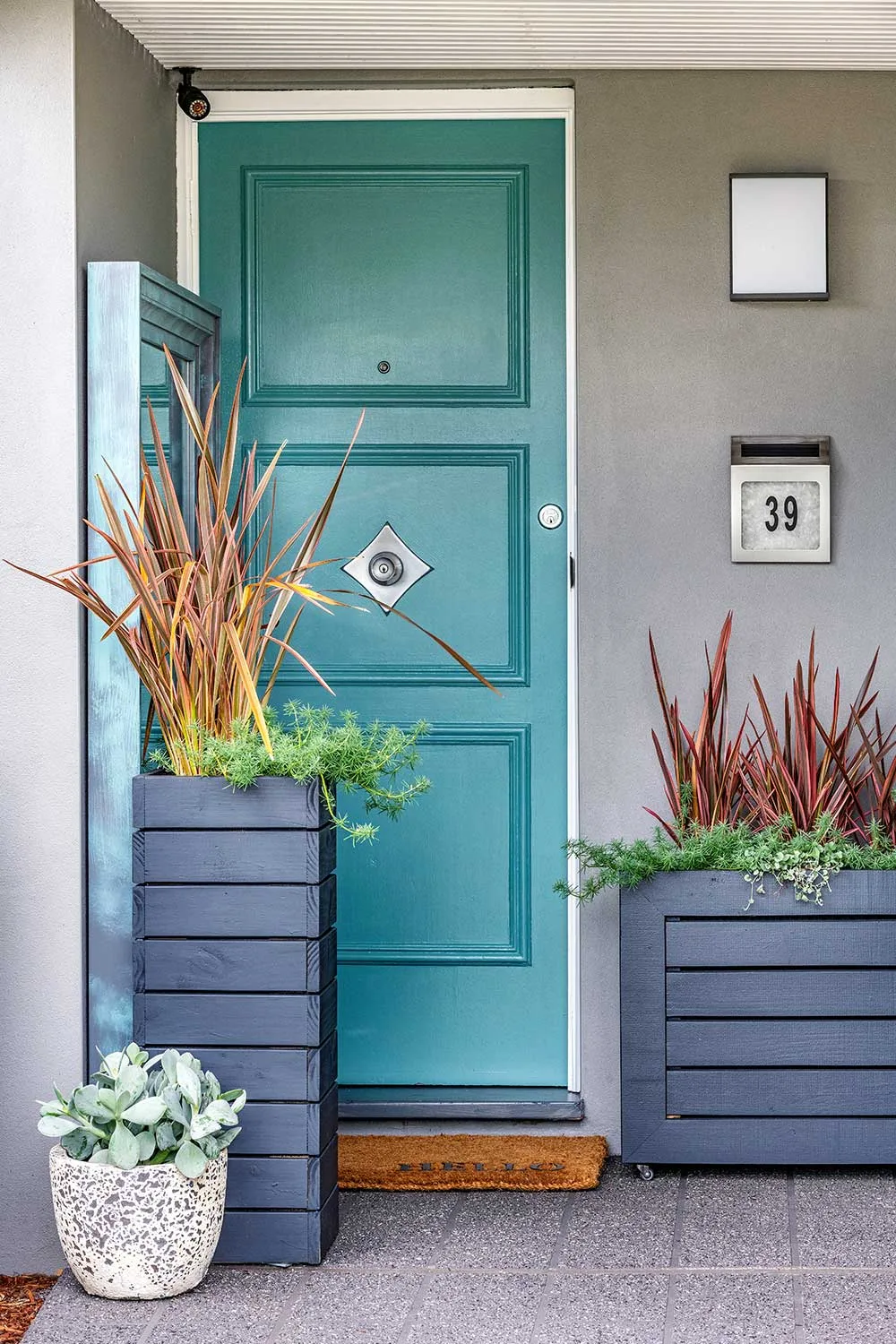 Blue front door