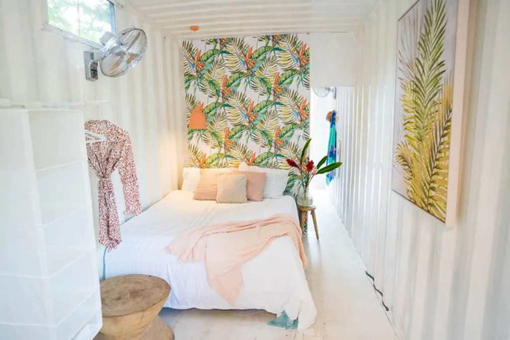 bedroom in shipping container