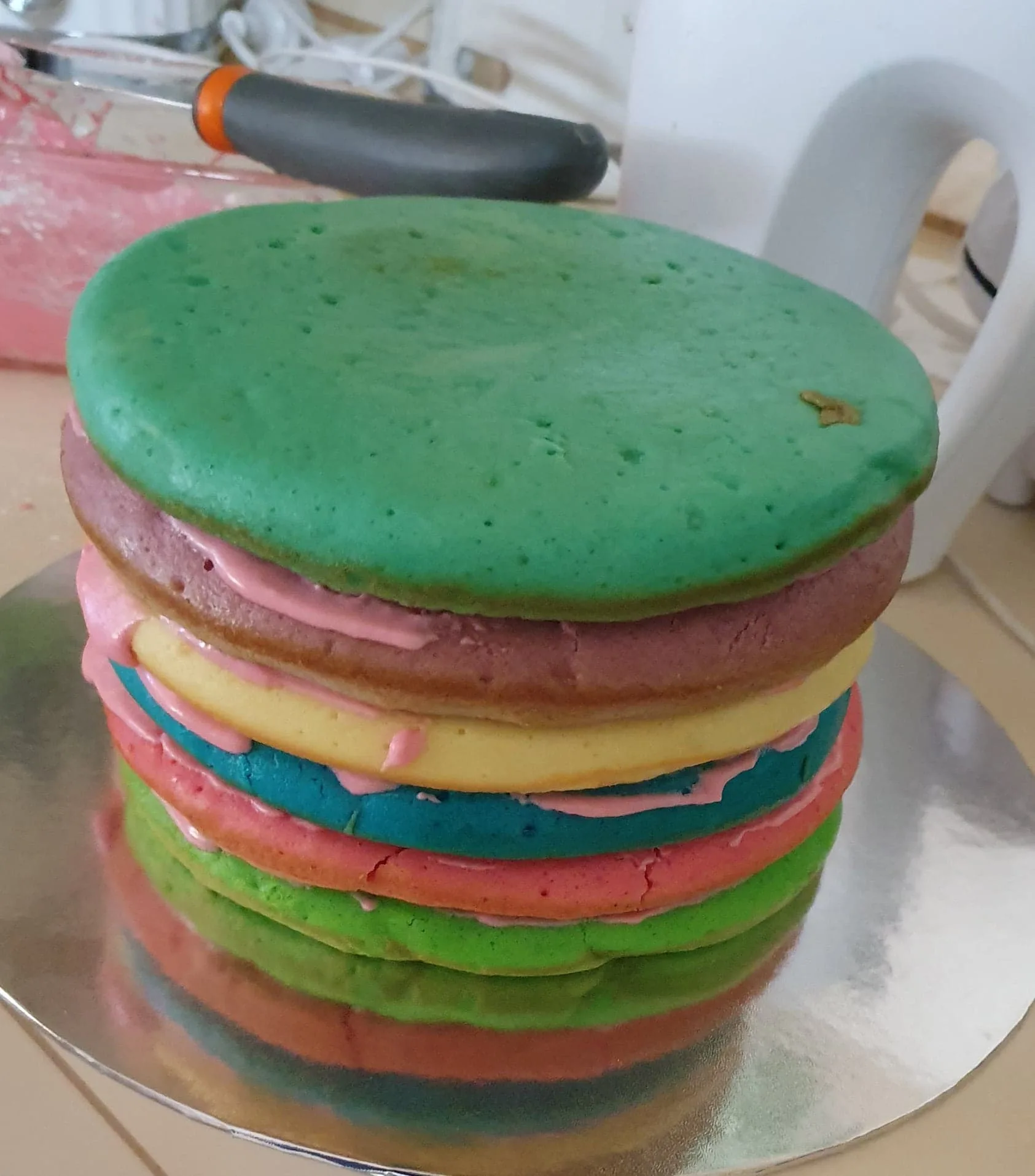 Rainbow cake layers