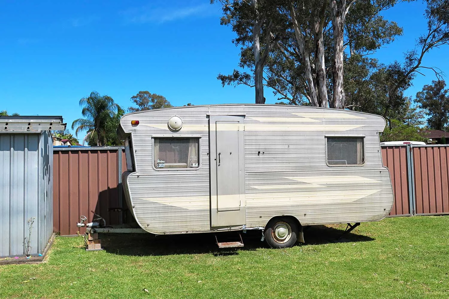 Caravan before makeover