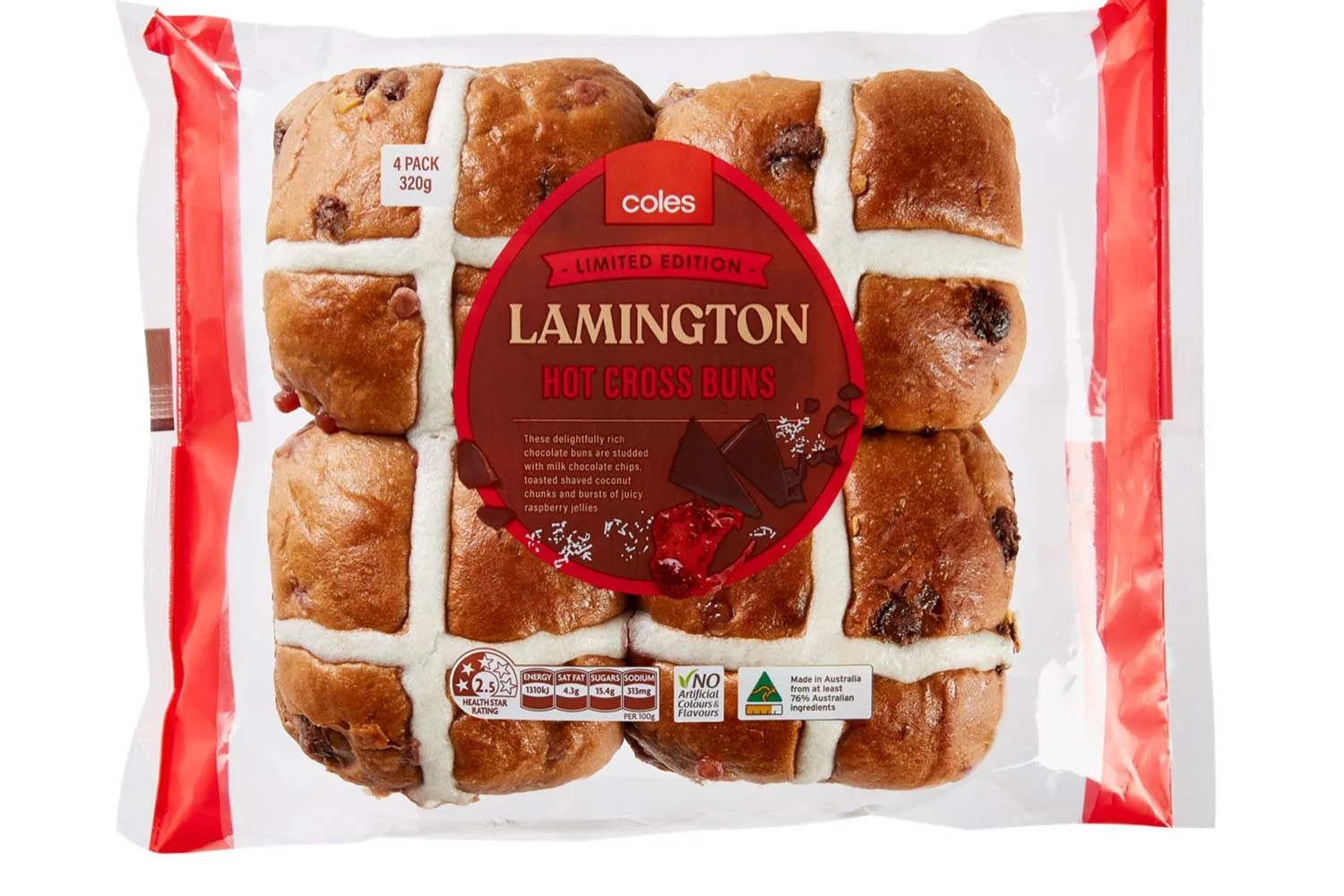 hot cross buns lamington coles