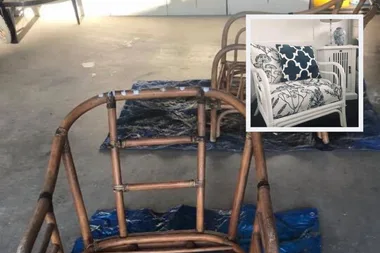 Amazing transformation: from kerbside find to luxe Hamptons chair