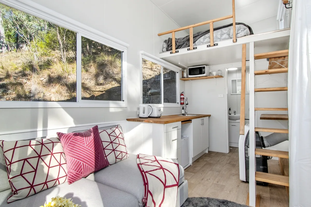 white interior tiny home