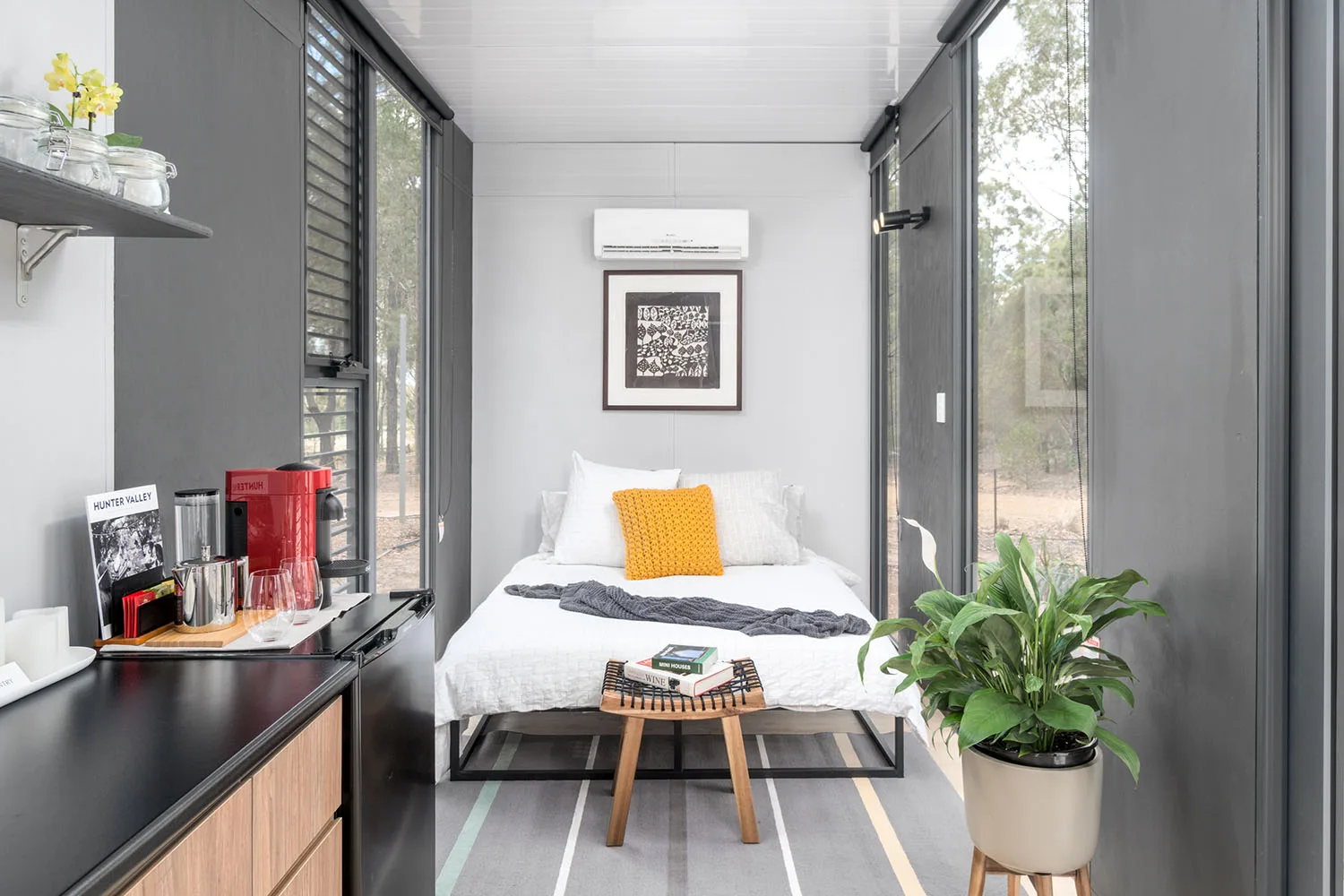 grey and white interior tiny home