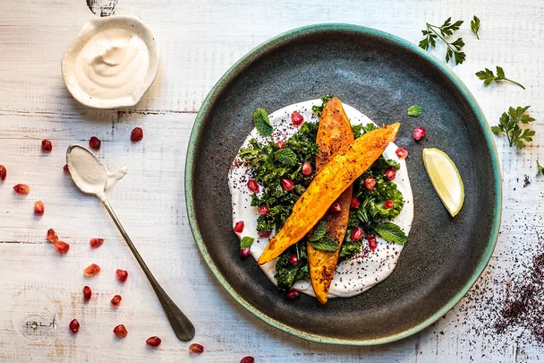 kale and sweet potato meal