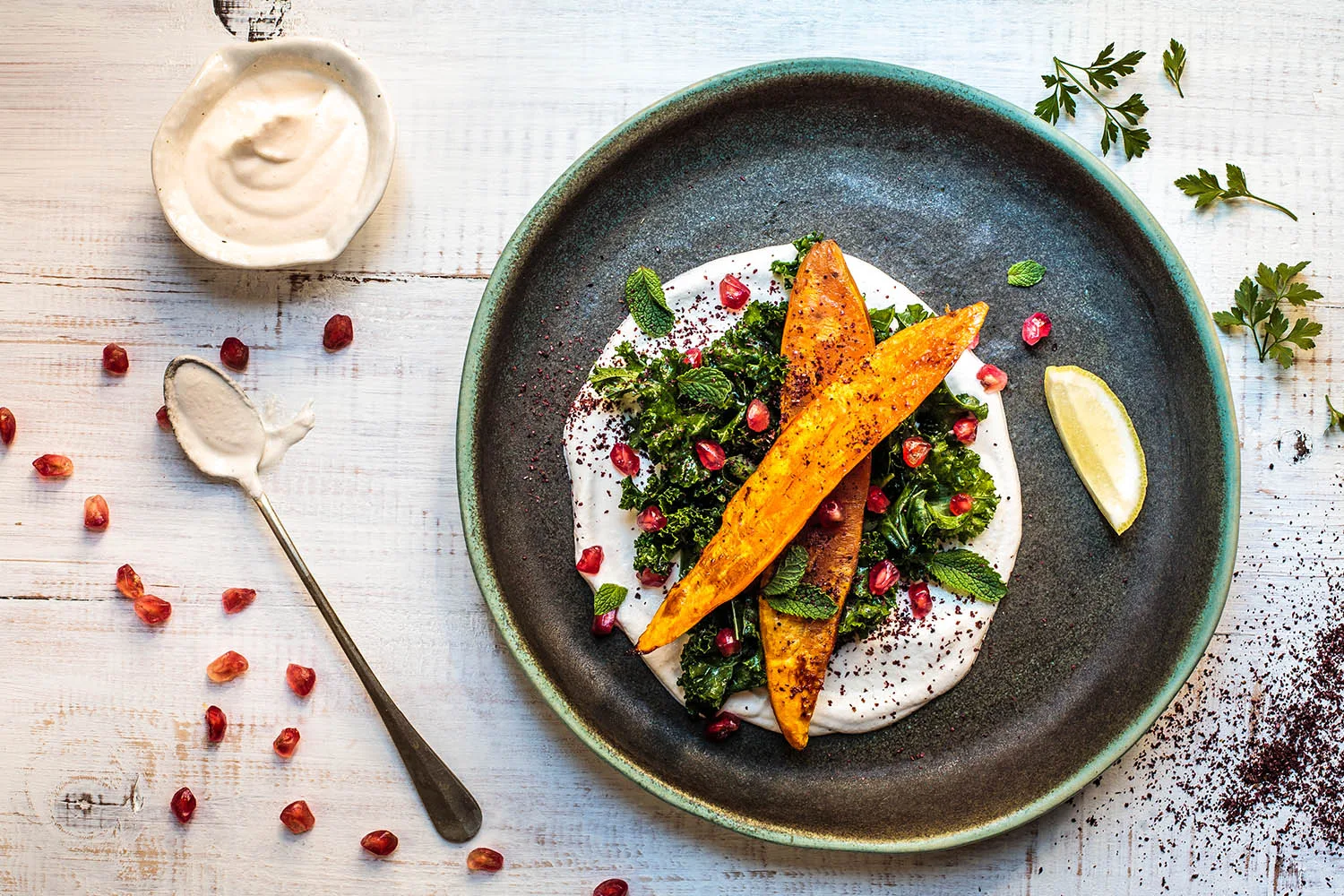 kale and sweet potato meal