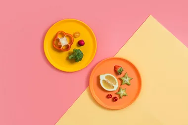 vegetables on plates