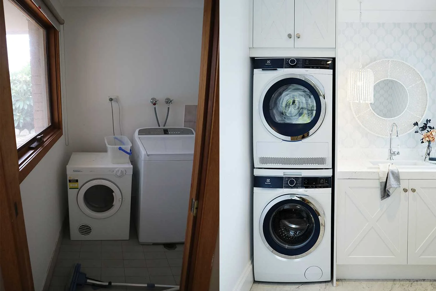 Laundry before and after
