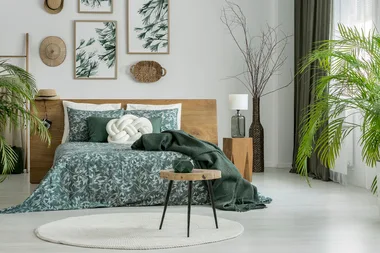 garden inspired bedroom interior