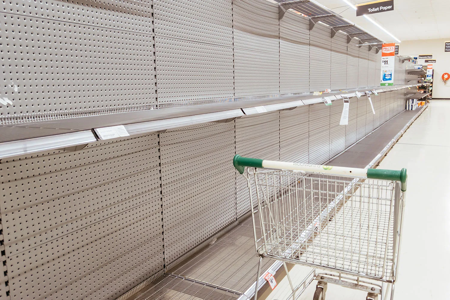 empty supermarket shelves
