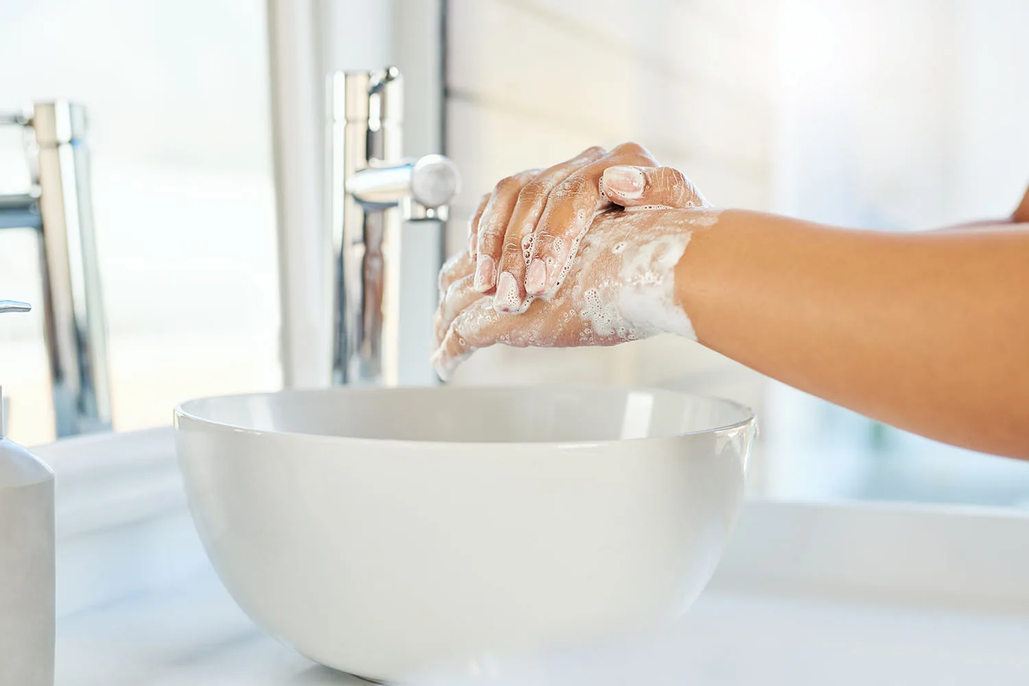 washing hands