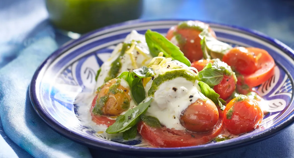 recipe mozarella tomato salad basil pesto Recipe - Better Homes & Gardens Australia