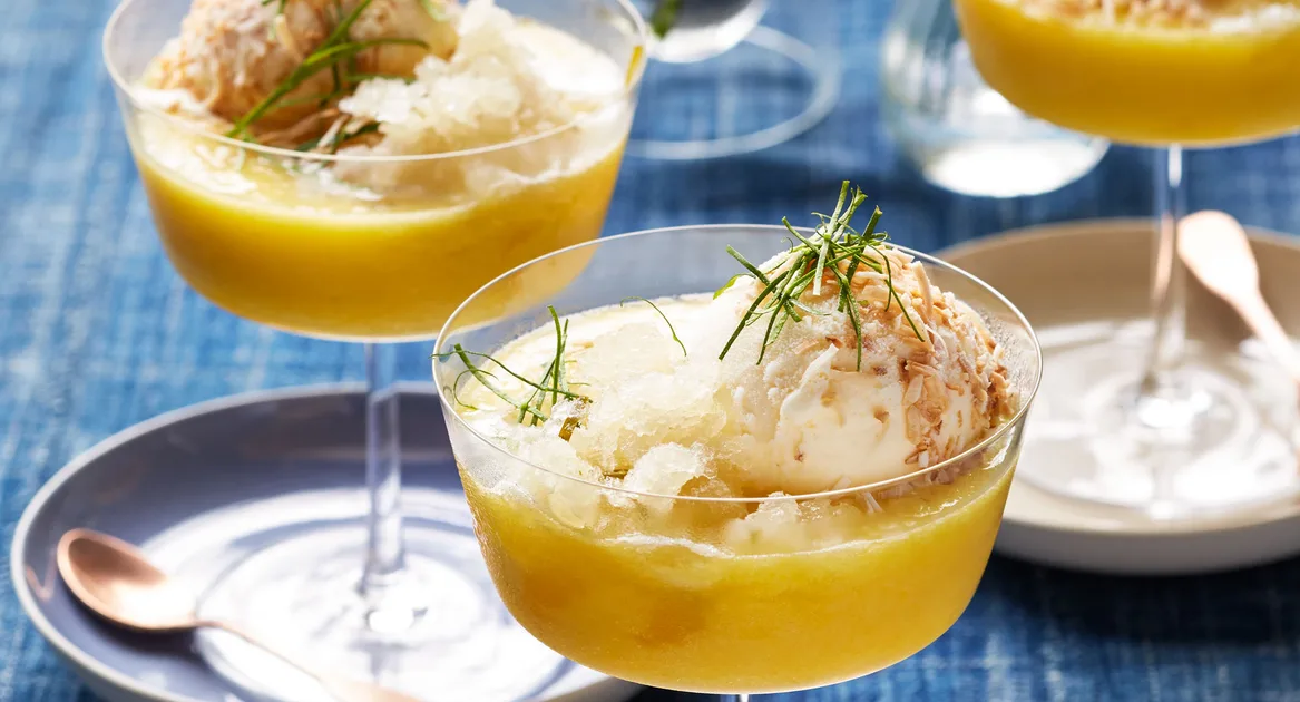 Lime pine granita coconut ice cream Recipe - Better Homes & Gardens Australia