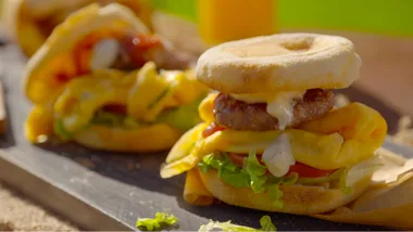 Cheese, chive and sausage breakfast muffins