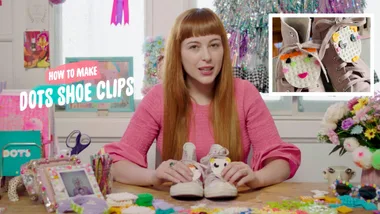 Rachel Burke’s craftorial on how to make shoe clips using LEGO Dots