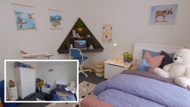 Adam makes a corner floating desk