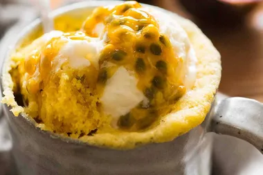 90 second passionfruit mug cake