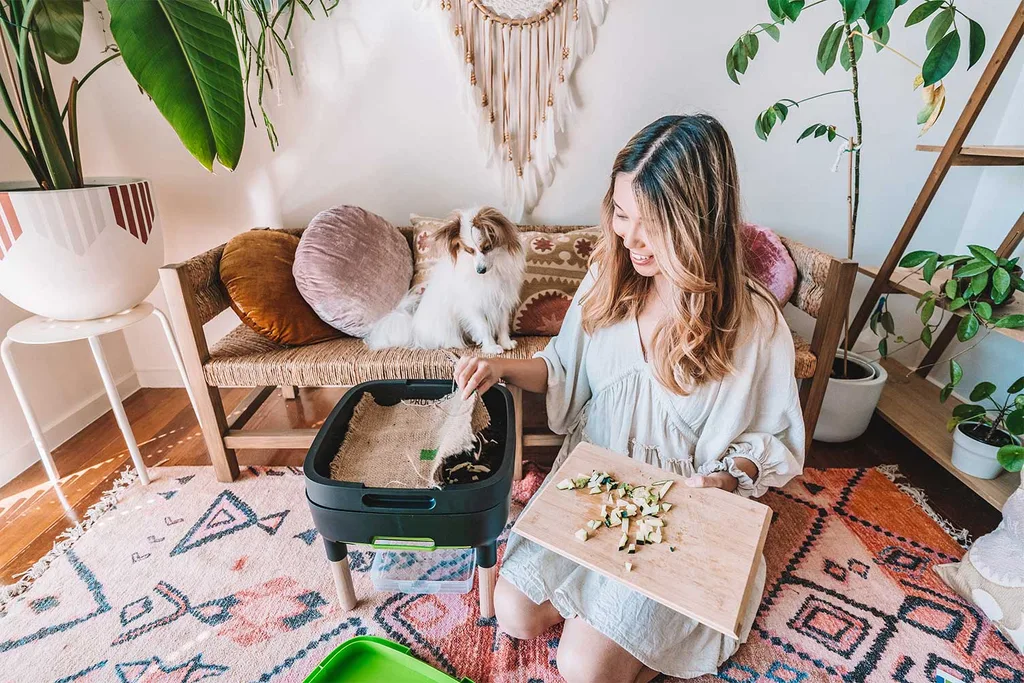 Connie Cao and worm farm
