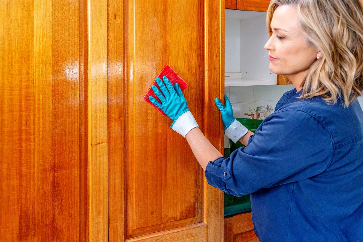 Tara cleaning cupboards